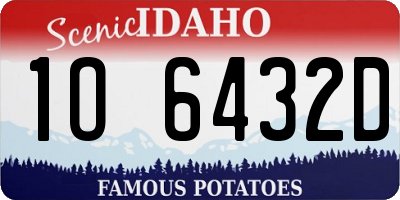 ID license plate 1O6432D