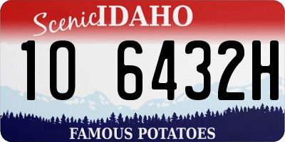 ID license plate 1O6432H