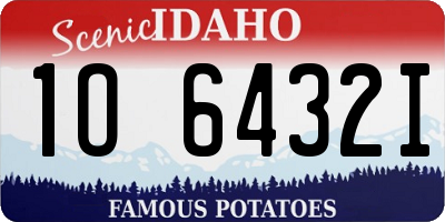 ID license plate 1O6432I