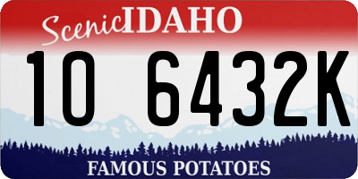 ID license plate 1O6432K