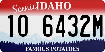 ID license plate 1O6432M
