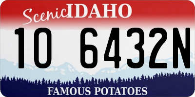 ID license plate 1O6432N