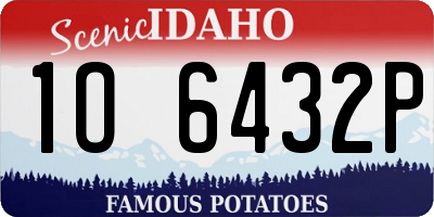 ID license plate 1O6432P