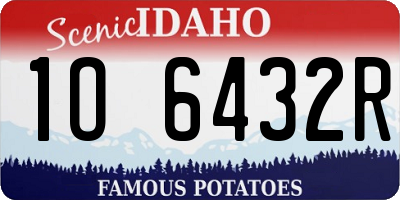 ID license plate 1O6432R