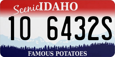 ID license plate 1O6432S