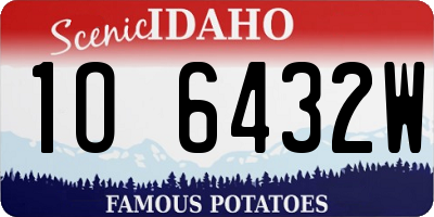 ID license plate 1O6432W