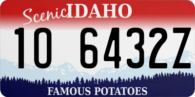 ID license plate 1O6432Z