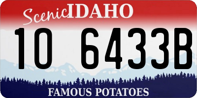 ID license plate 1O6433B