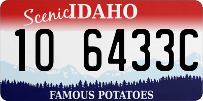 ID license plate 1O6433C