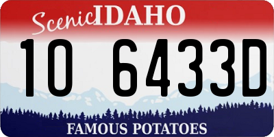 ID license plate 1O6433D