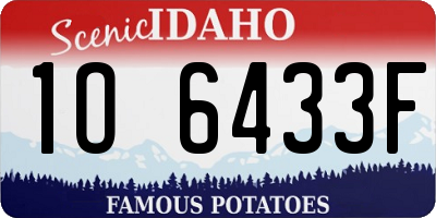 ID license plate 1O6433F