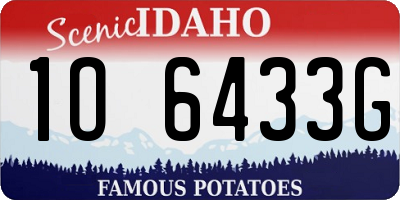 ID license plate 1O6433G