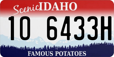 ID license plate 1O6433H
