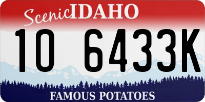 ID license plate 1O6433K