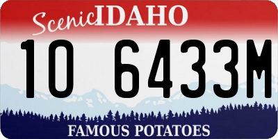 ID license plate 1O6433M