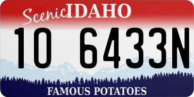 ID license plate 1O6433N