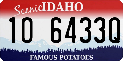 ID license plate 1O6433Q