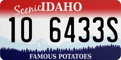 ID license plate 1O6433S