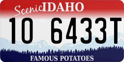 ID license plate 1O6433T