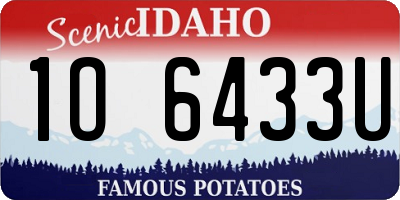 ID license plate 1O6433U