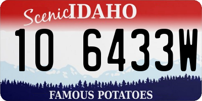 ID license plate 1O6433W