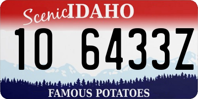 ID license plate 1O6433Z