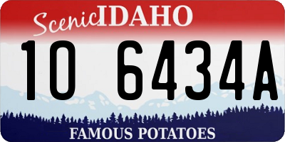 ID license plate 1O6434A