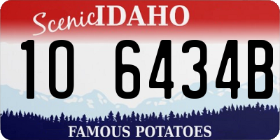 ID license plate 1O6434B