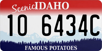 ID license plate 1O6434C