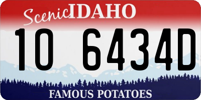 ID license plate 1O6434D