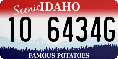 ID license plate 1O6434G