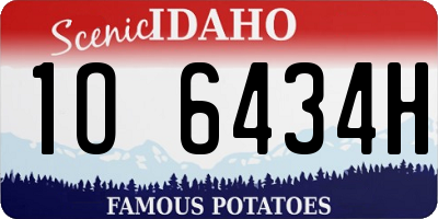 ID license plate 1O6434H
