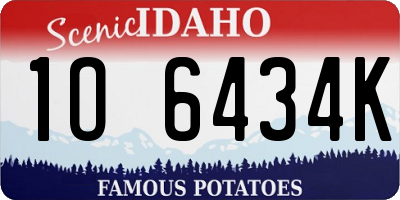 ID license plate 1O6434K