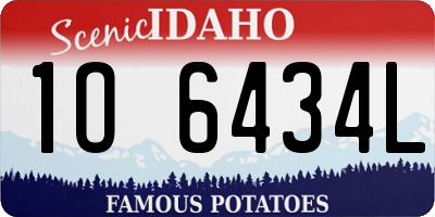 ID license plate 1O6434L