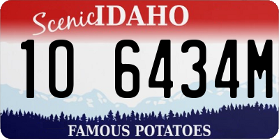 ID license plate 1O6434M