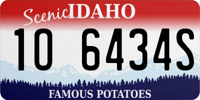 ID license plate 1O6434S