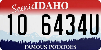 ID license plate 1O6434U