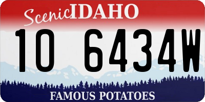 ID license plate 1O6434W