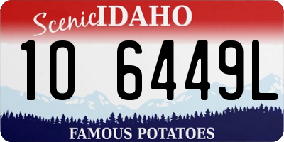 ID license plate 1O6449L