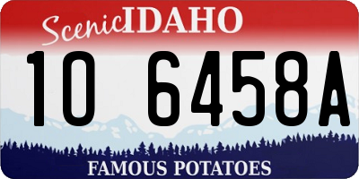 ID license plate 1O6458A
