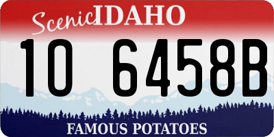 ID license plate 1O6458B