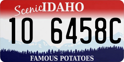 ID license plate 1O6458C