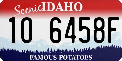 ID license plate 1O6458F