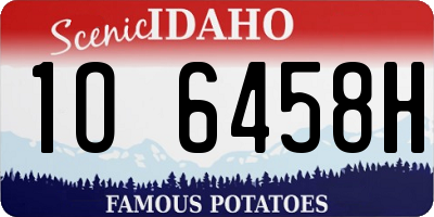 ID license plate 1O6458H