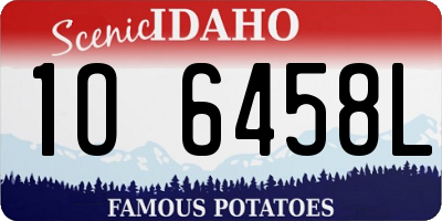 ID license plate 1O6458L