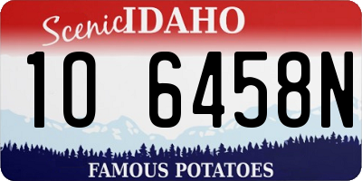 ID license plate 1O6458N