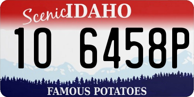 ID license plate 1O6458P