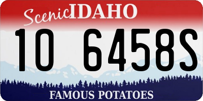 ID license plate 1O6458S