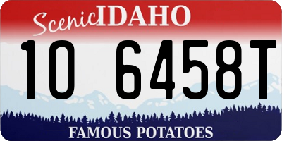 ID license plate 1O6458T