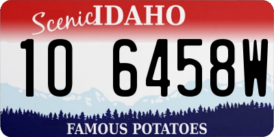 ID license plate 1O6458W